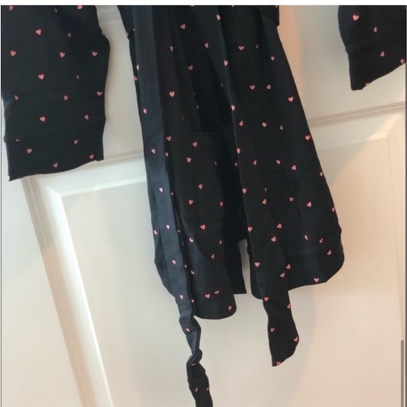 Plush Apparel Fleece Heart Print Robe NW T - Picture 9 of 13